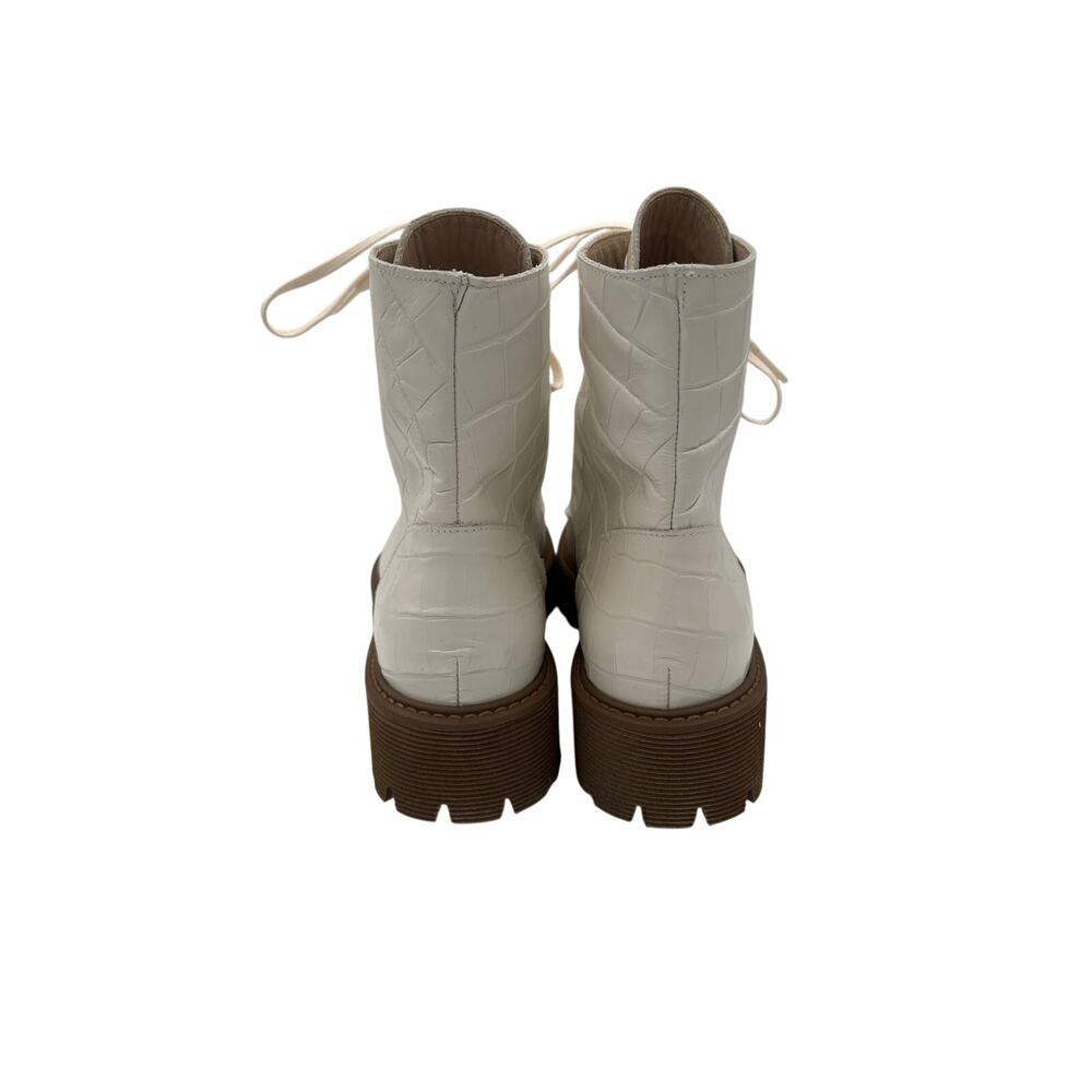Women’s Frēda Salvador Size 8 White Leather Lace Up Boots - Picture 4 of 6